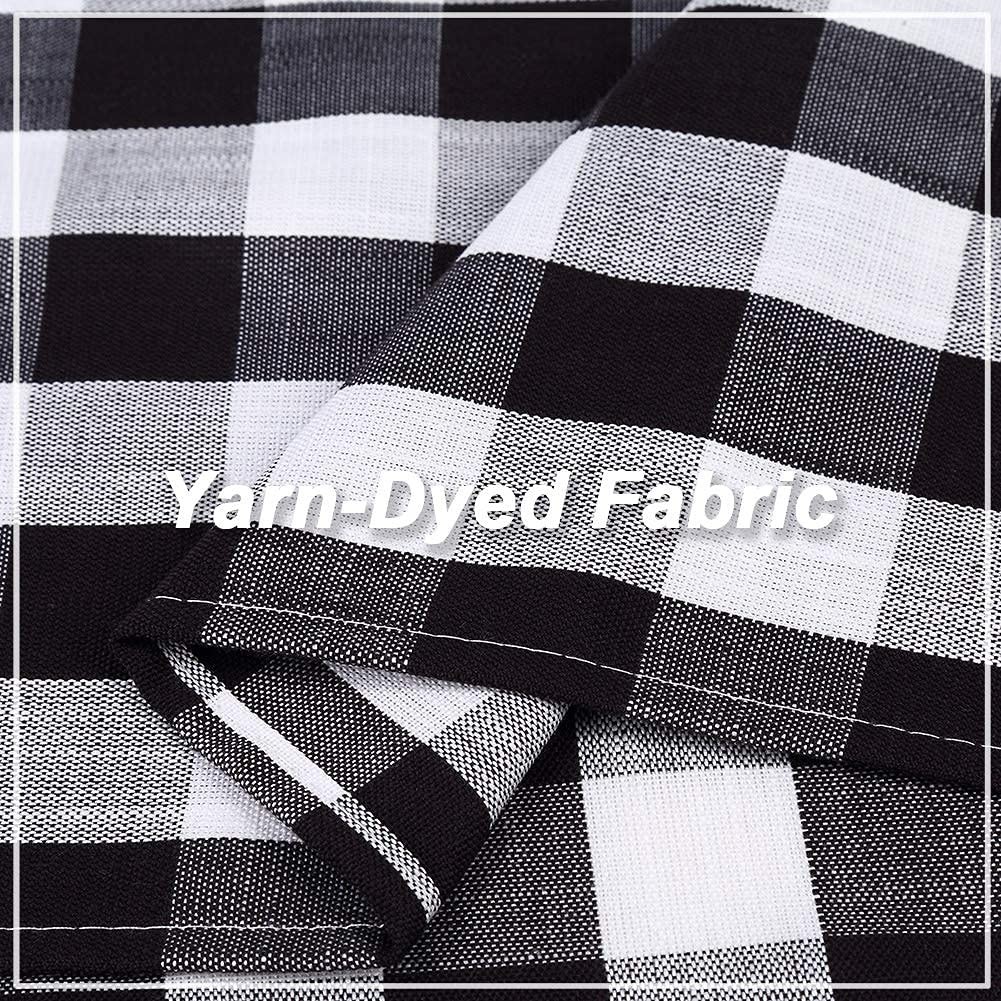 Amzdecor Black White Buffalo Check Tier 28″W x 24″L (Pack of 2), Black/White