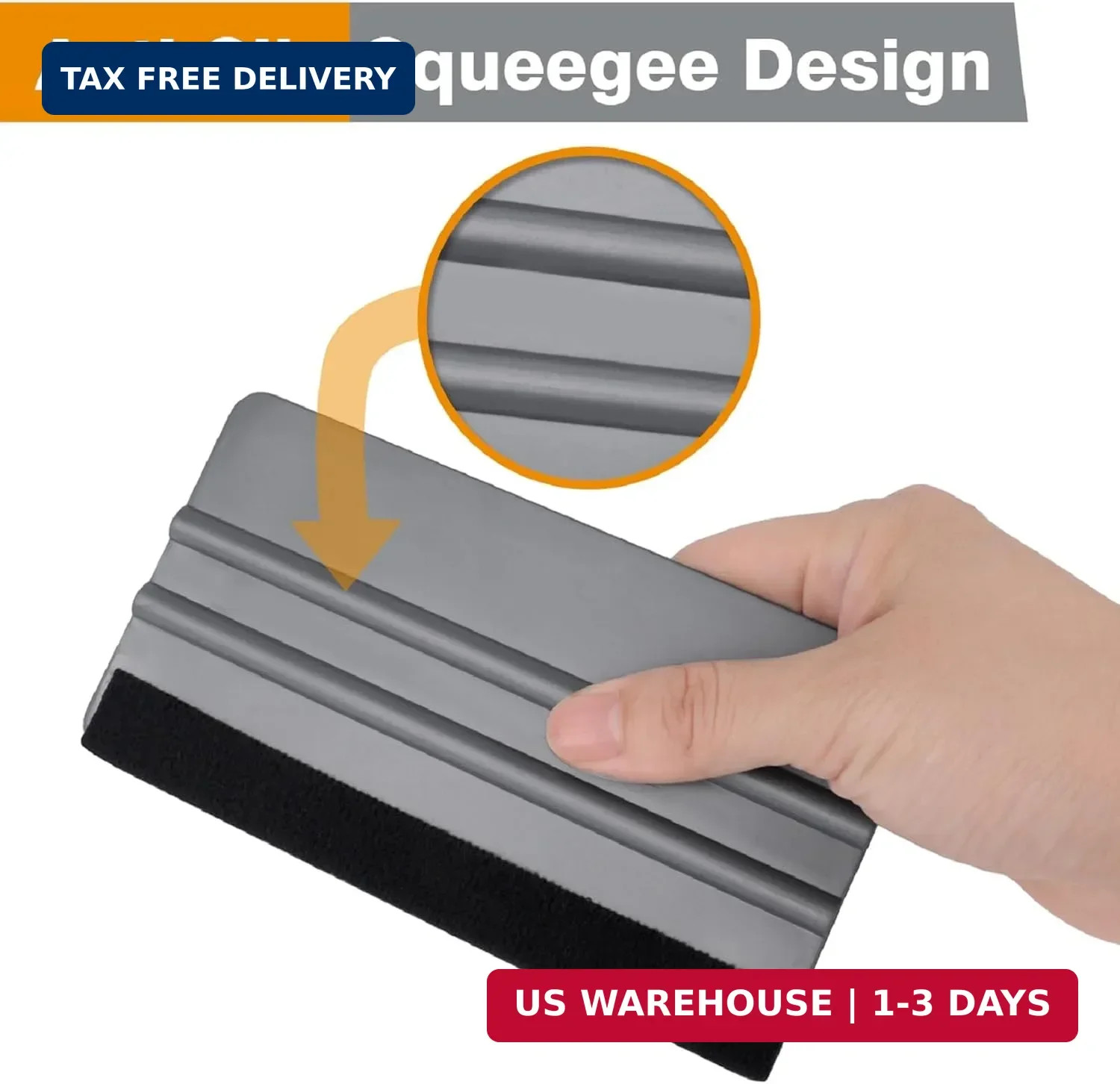 KESPEN Window Felt Squeegee, Vinyl Scraper for Window Privacy Film and Car Glass
