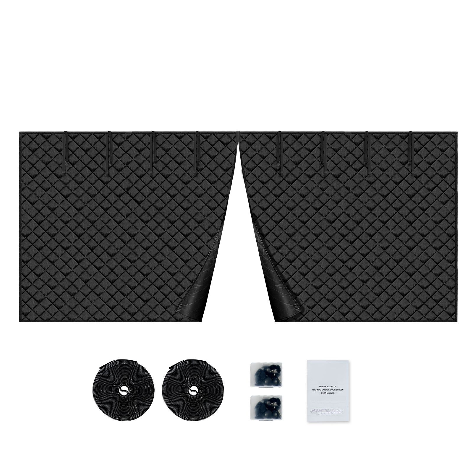 16.3×7.15ft Magnetic Garage Door Insulation Curtain with Weighted Bottom