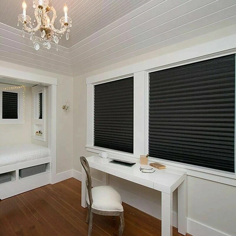 Pleated Window Paper Shades Light Filtering Blinds UV Half Blackout Curtain