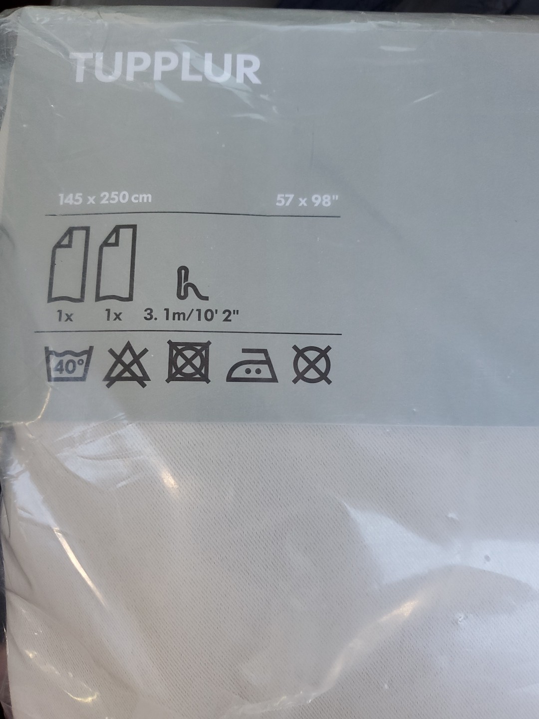 IKEA TUPPLUR Curtain Pair Set Light GRAY 2006/2007 57″ X 98″ 145 X 300 cm NEW