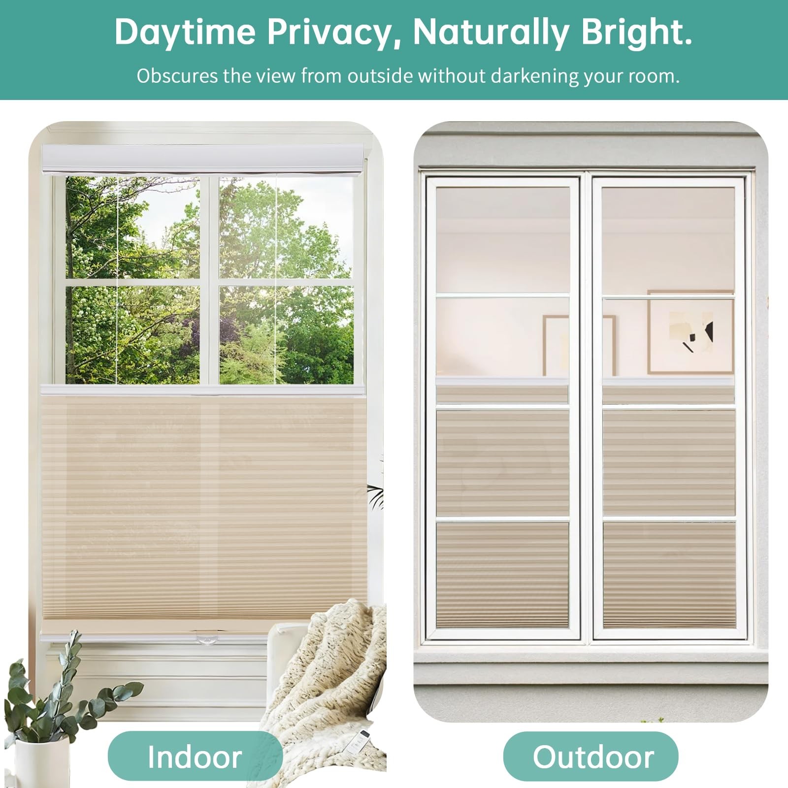 Changshade Top Down Bottom Up Light Filtering Cellular Shades Cordless