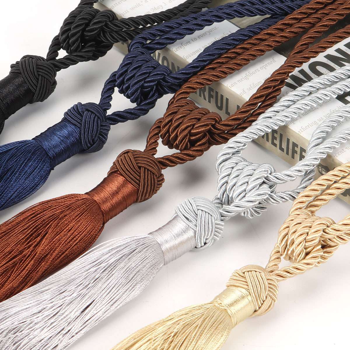 2/4pcs Curtain Holdbacks Rope Tie Backs Durable Tassel Tiebacks Window Decor