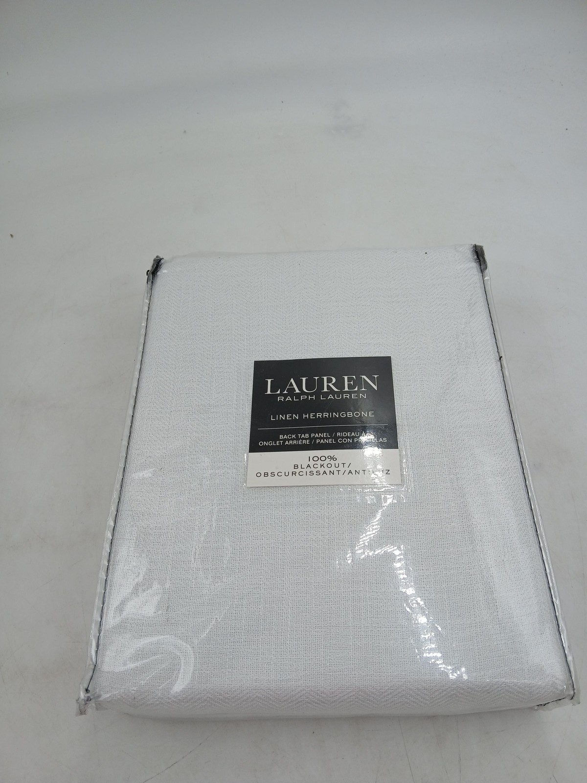 Lauren Ralph Lauren Herringbone Curtain Panel 52×96 Back Tab Blackout White