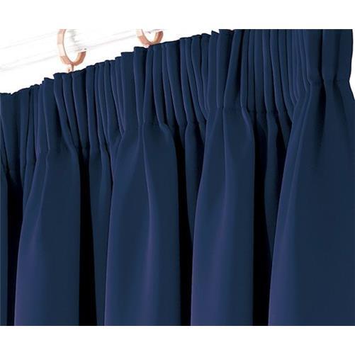 Pair Pencil Pleat Tape Top Plain Thermal BLACKOUT LINED Curtains with Tie Backs