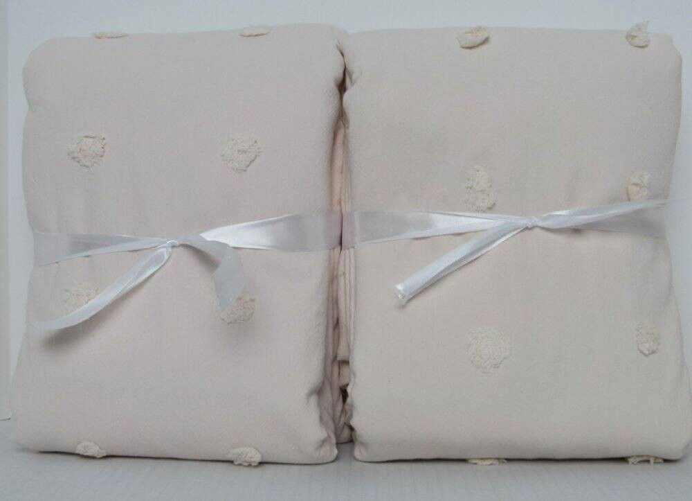 Pottery Barn Teen Tufted Dot Blackout Curtains, Set of 2 50″ X 96″ Blush New