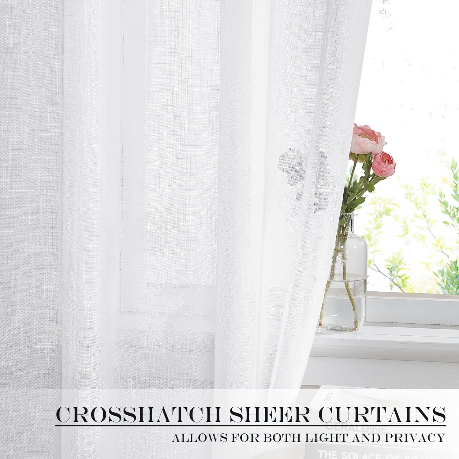 Sidelight Sheer Door Window Curtains – Semi multi size (Pack of 1) White