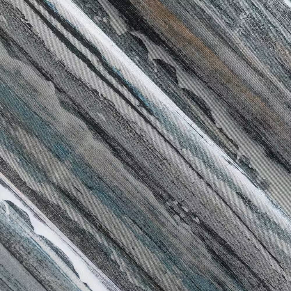 Allegory Abstract Blue Polyester 40 In. W X 84 In. L Grommet Blackout Curtain (S