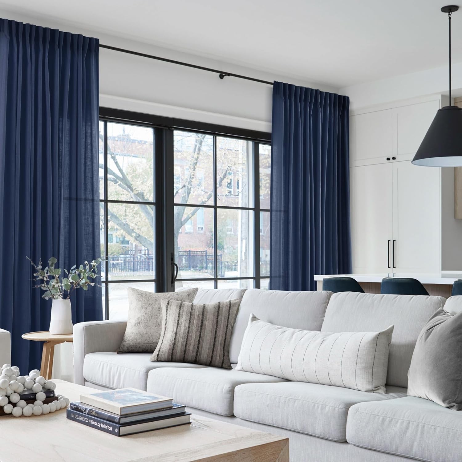 Navy blue curtains, suitable for bedrooms, indigo blue curtain panels