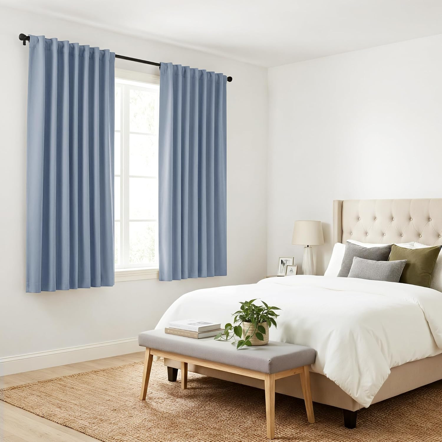 Short Blackout Curtains Set – Nursery Short Curtain Panels Thermal Insulated Win