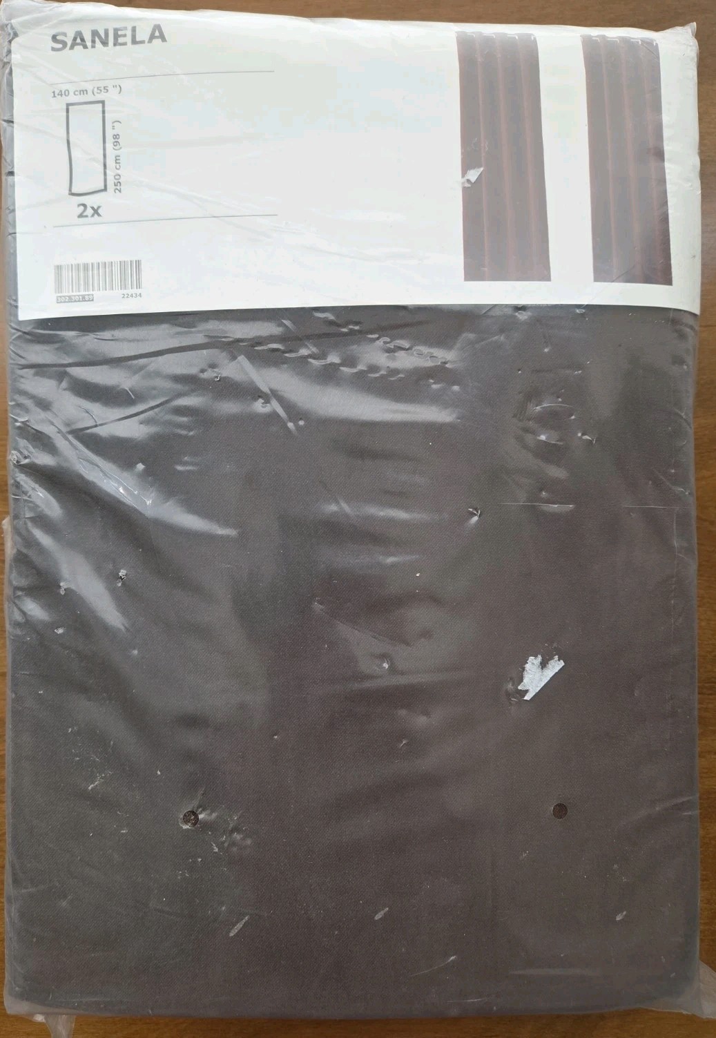 Ikea SANELA Dark Maroon 100% Cotton Curtain 2 Panels (1 Pair) 55” x 98”