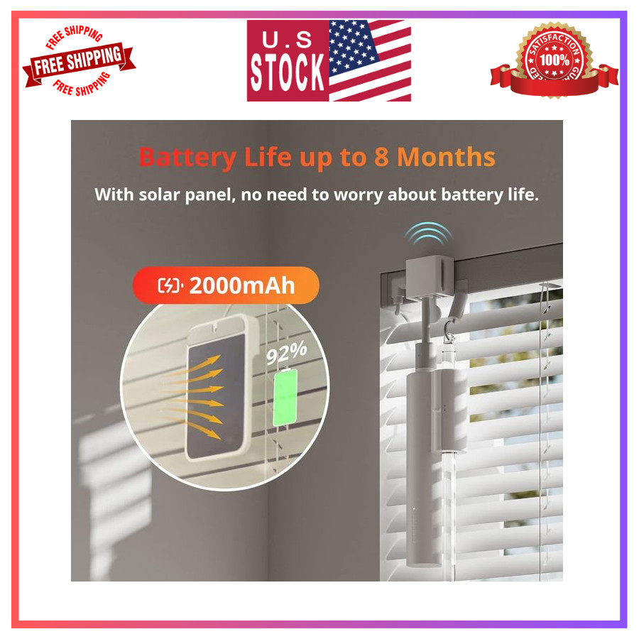 SwitchBot Blind Tilt Motorized Smart Blinds Solar Powered Bluetooth Control