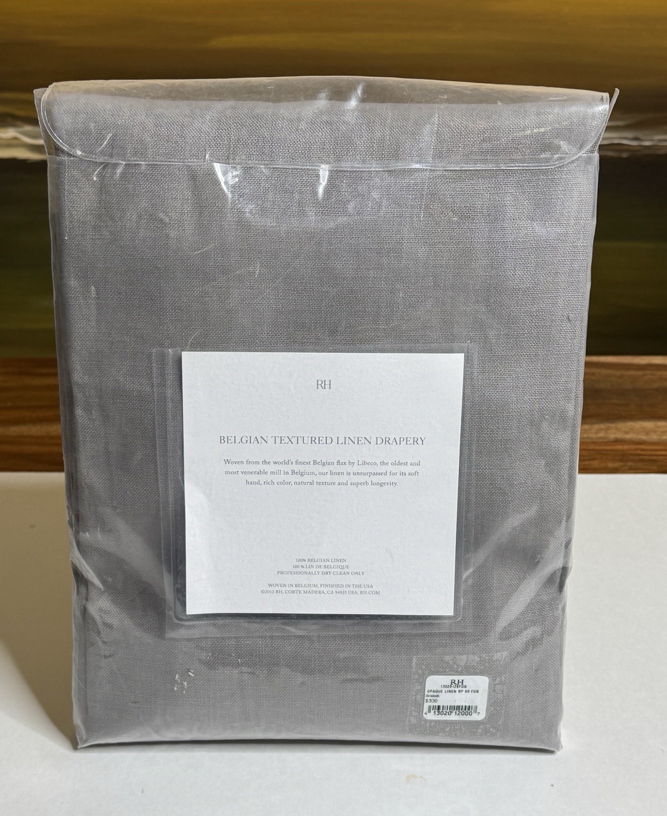 Restoration Hardware Opaque Belgian Linen Drapery RP 50″W x 96″L Fog NEW $330