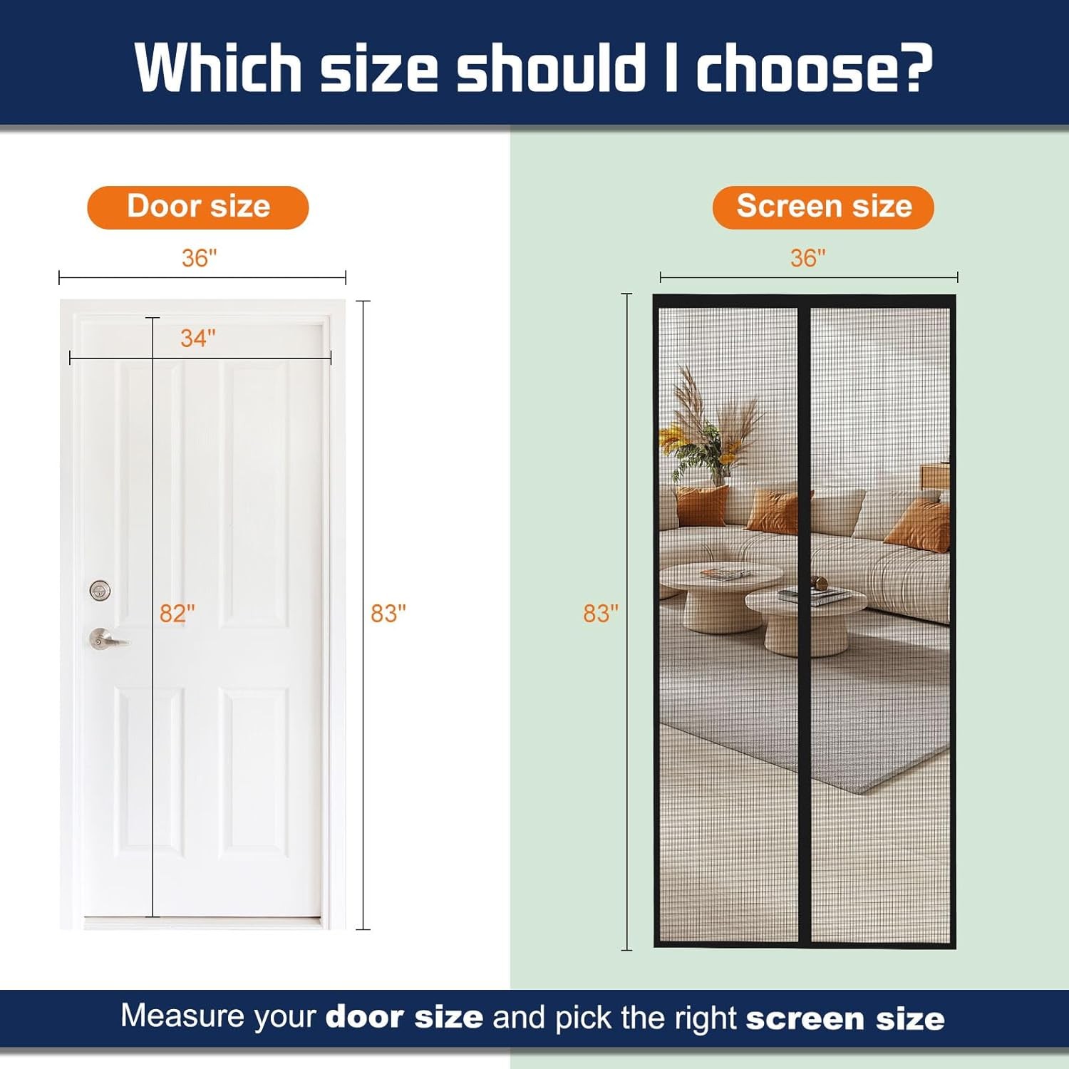 Magnetic Screen Door Mesh Keeps Bugs Out: Door Screen Magnetic Closure 36″ x 83″