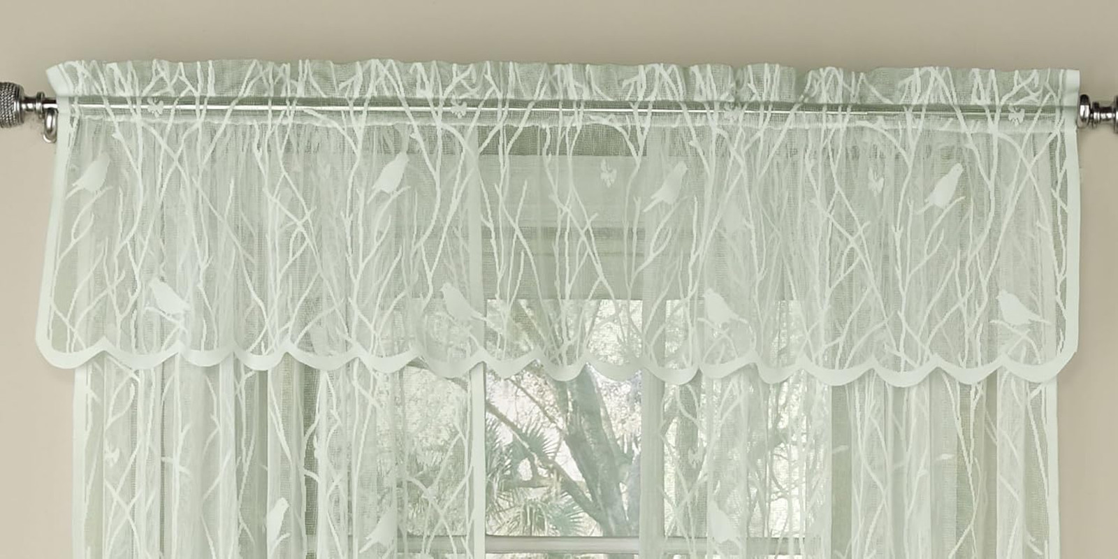 Stylish Songbird Ivory Kitchen Window Curtains – Pack of 24 Unique Designs