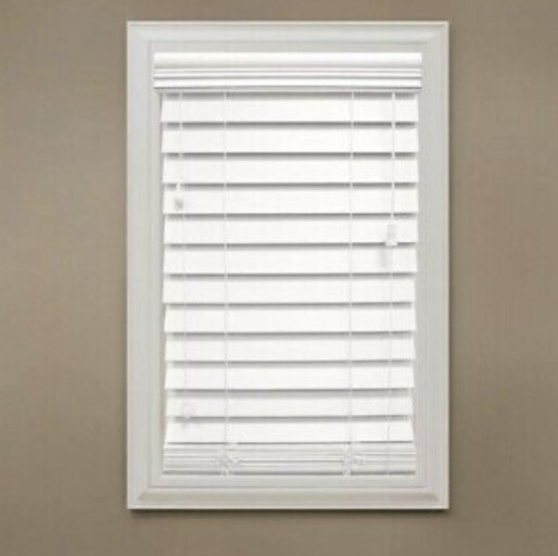 HDC 2.5” Slat PREMIUM FAUX WOOD BLINDS 21.5”x 64” CORDED WHITE Precut