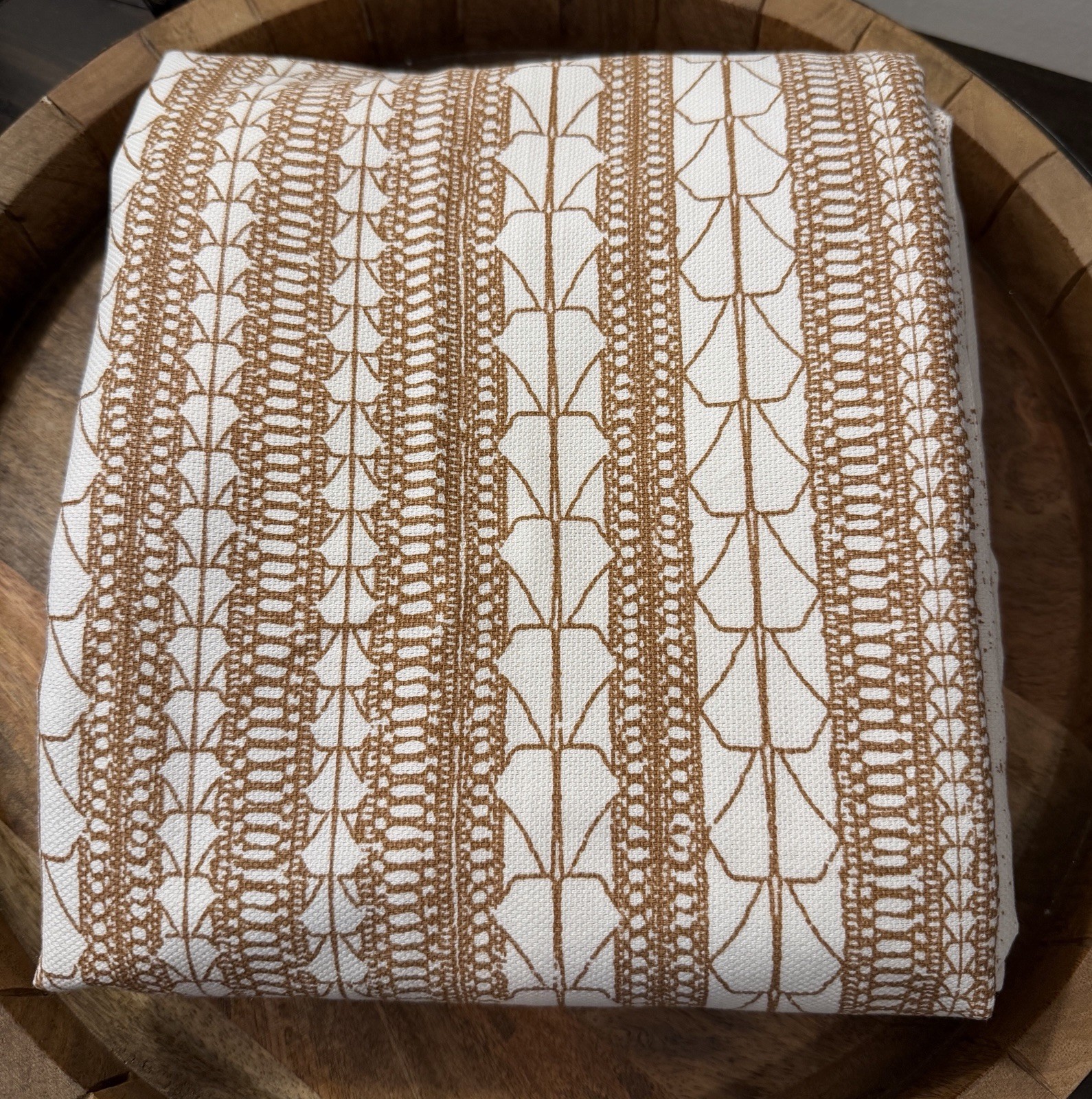 1 West Elm Echo Print Curtain Panel 48 x 96 Gold Dust, Open Box