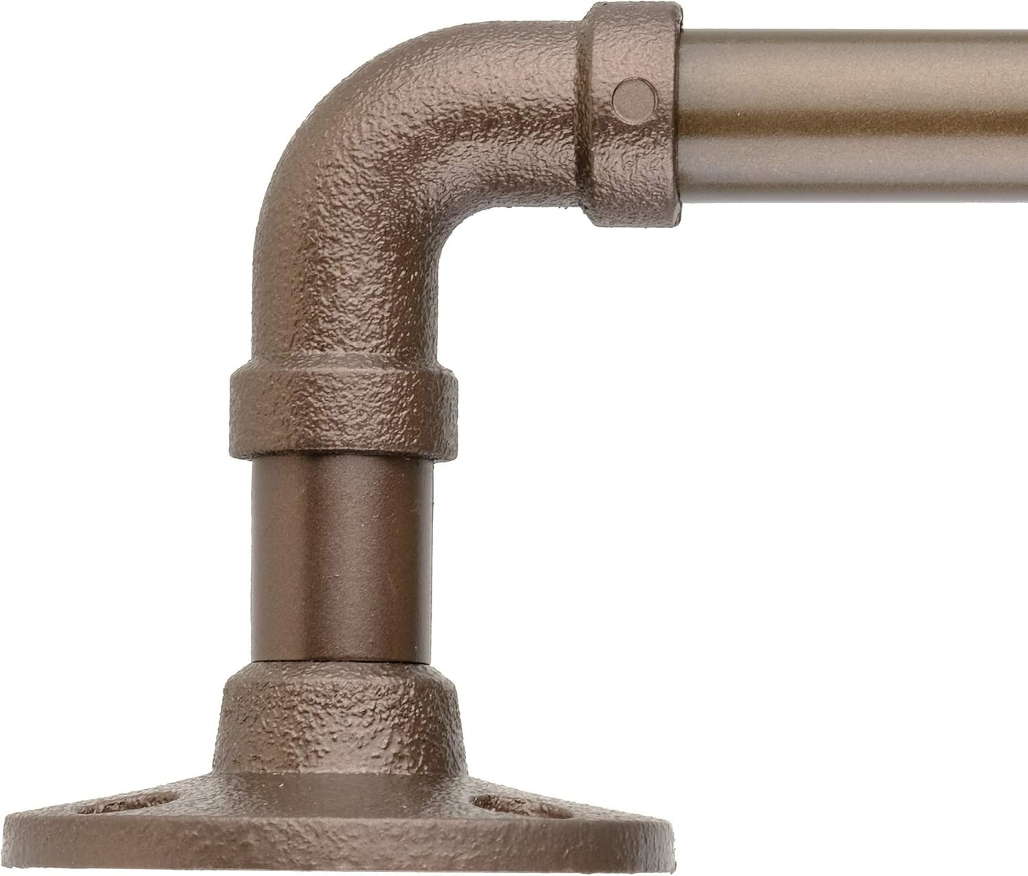 5/8″ Pipe Wrap around Curtain Rod Set, 28 to 48 Inches, Dark Bronze