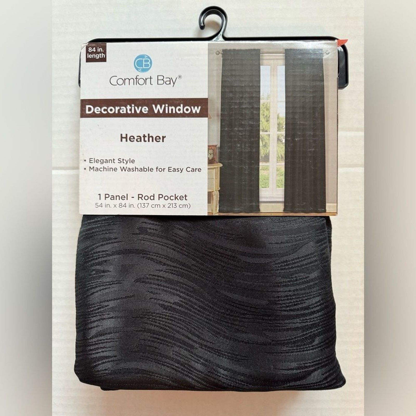 Comfort Bay Heather Decorative Curtain Drape 1 Rod Pocket Panel 54” x 84” NEW