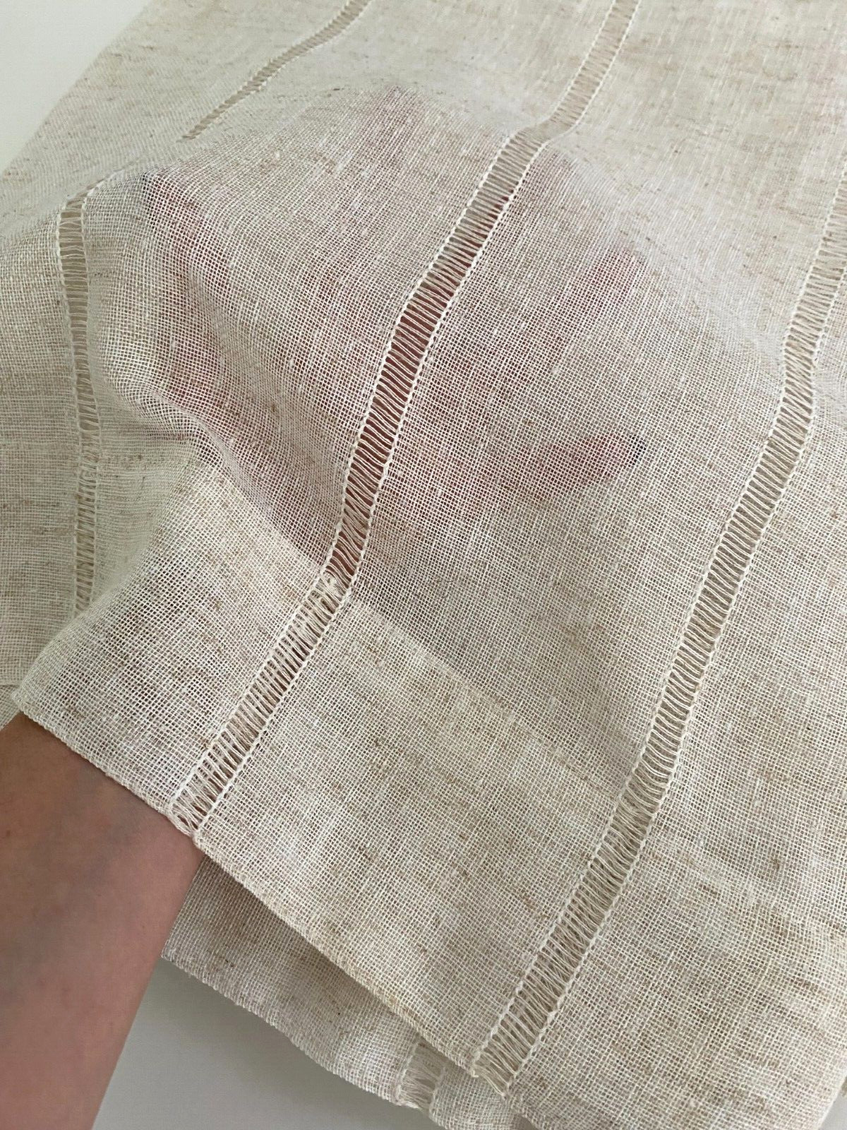 New Ralph Lauren Window Curtains 2 Panels Beige 54 x 108 Linen Hamilton Back Tab