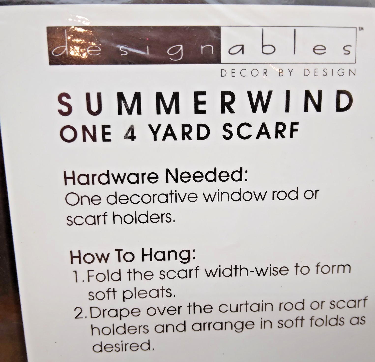 Designables Summerwind Decorative Window Scarf Curtain Decor 60″ x 144″ Natural