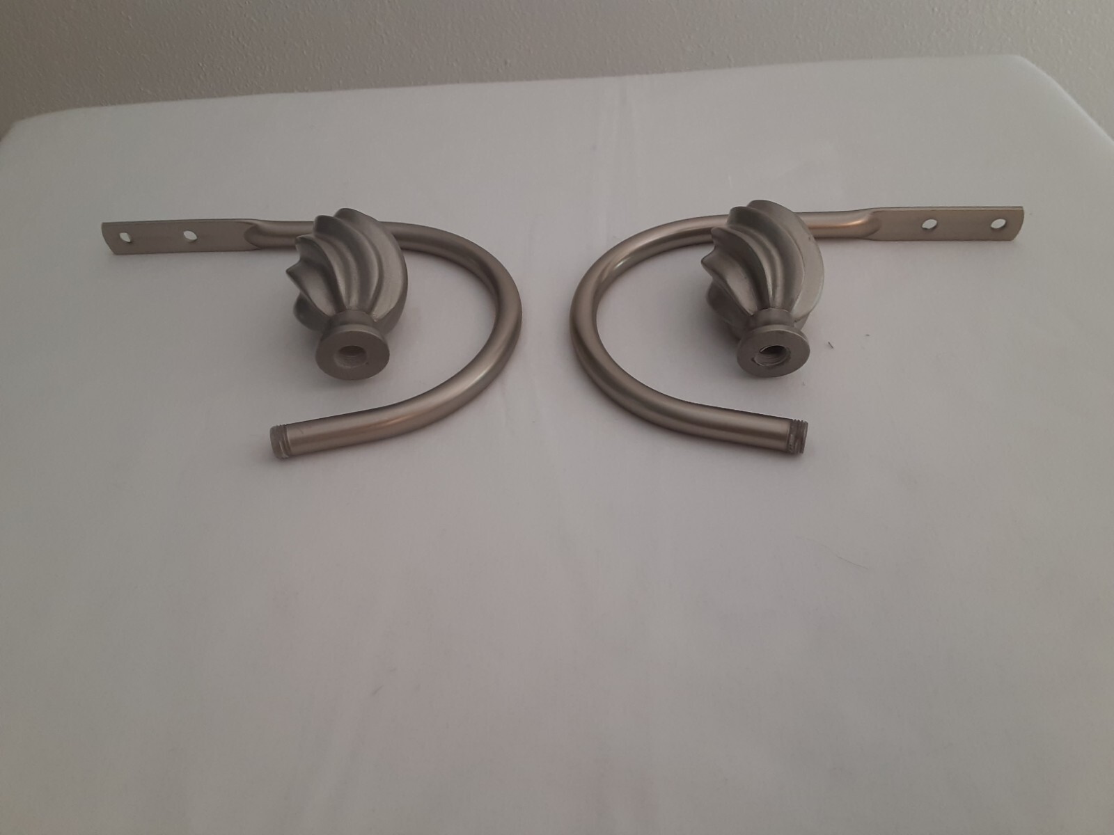 Holdbacks Satin Nickel Twist 1 1/4 inch (one set) New in Box