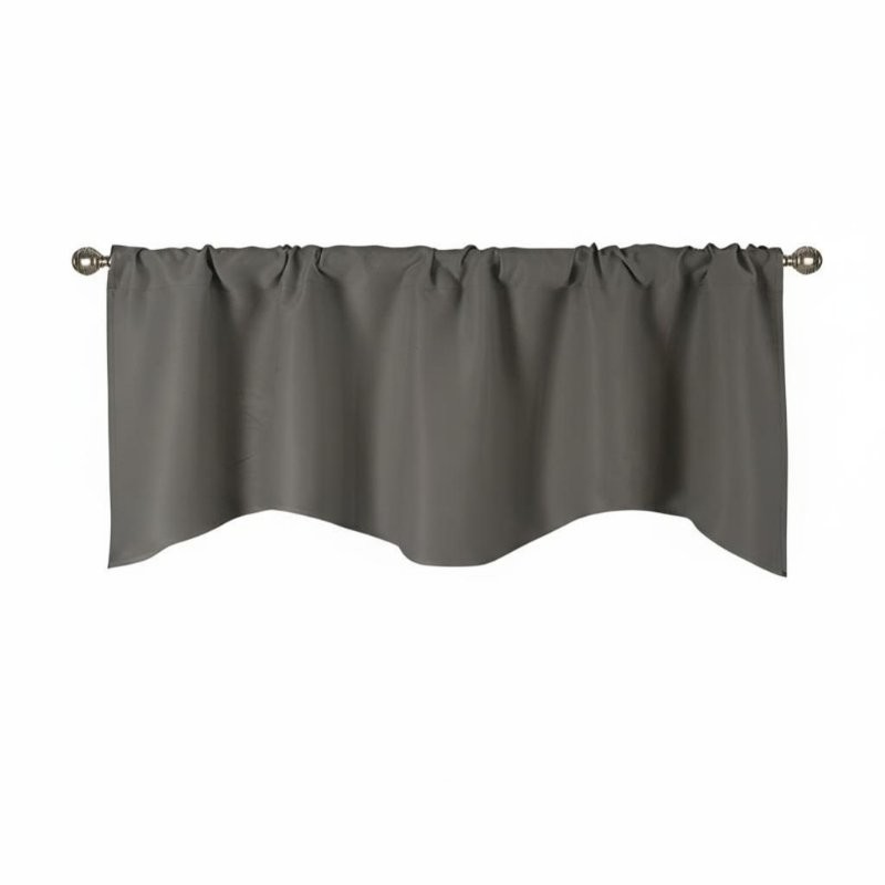 1 Panel Kitchen Valance Decorative Cafe Window Deep Grey