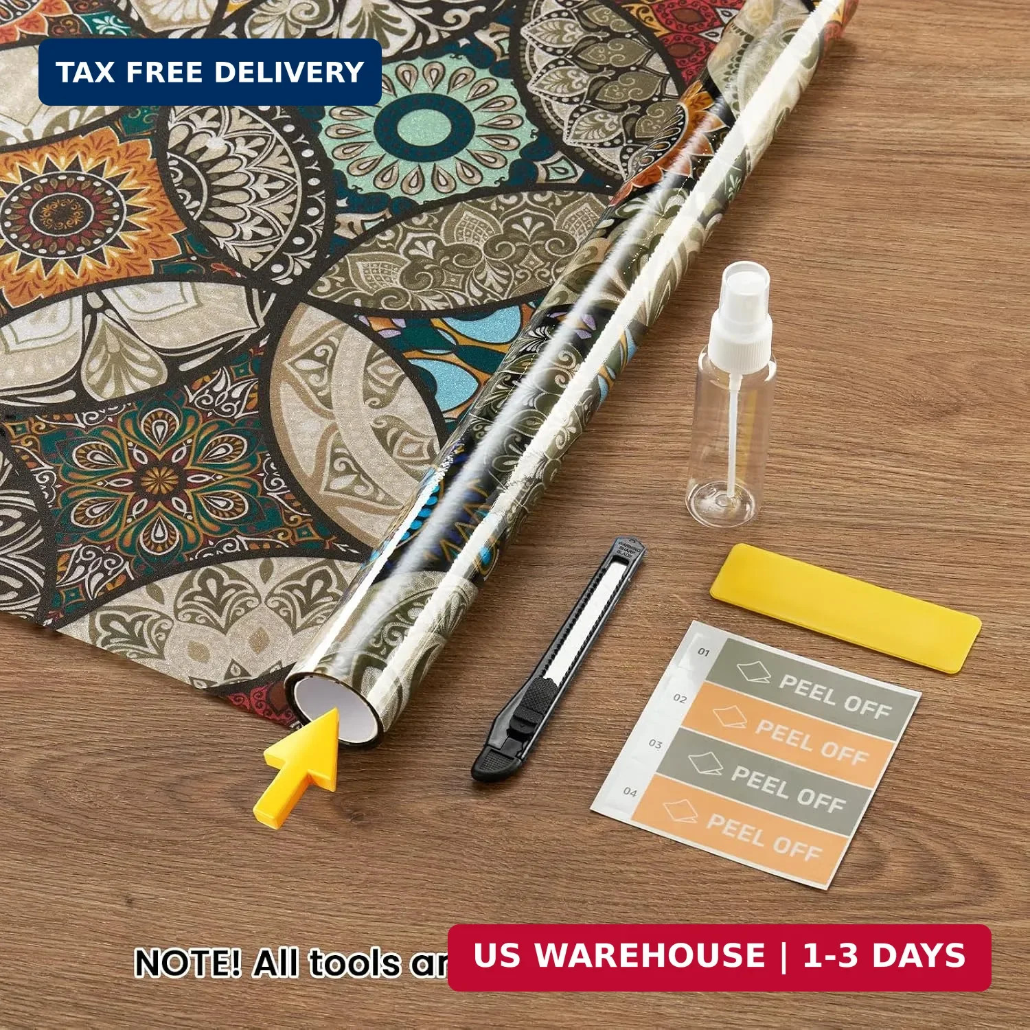 DKTIE Static Cling Decorative Window Film with Installation Tools | Non Adhesive