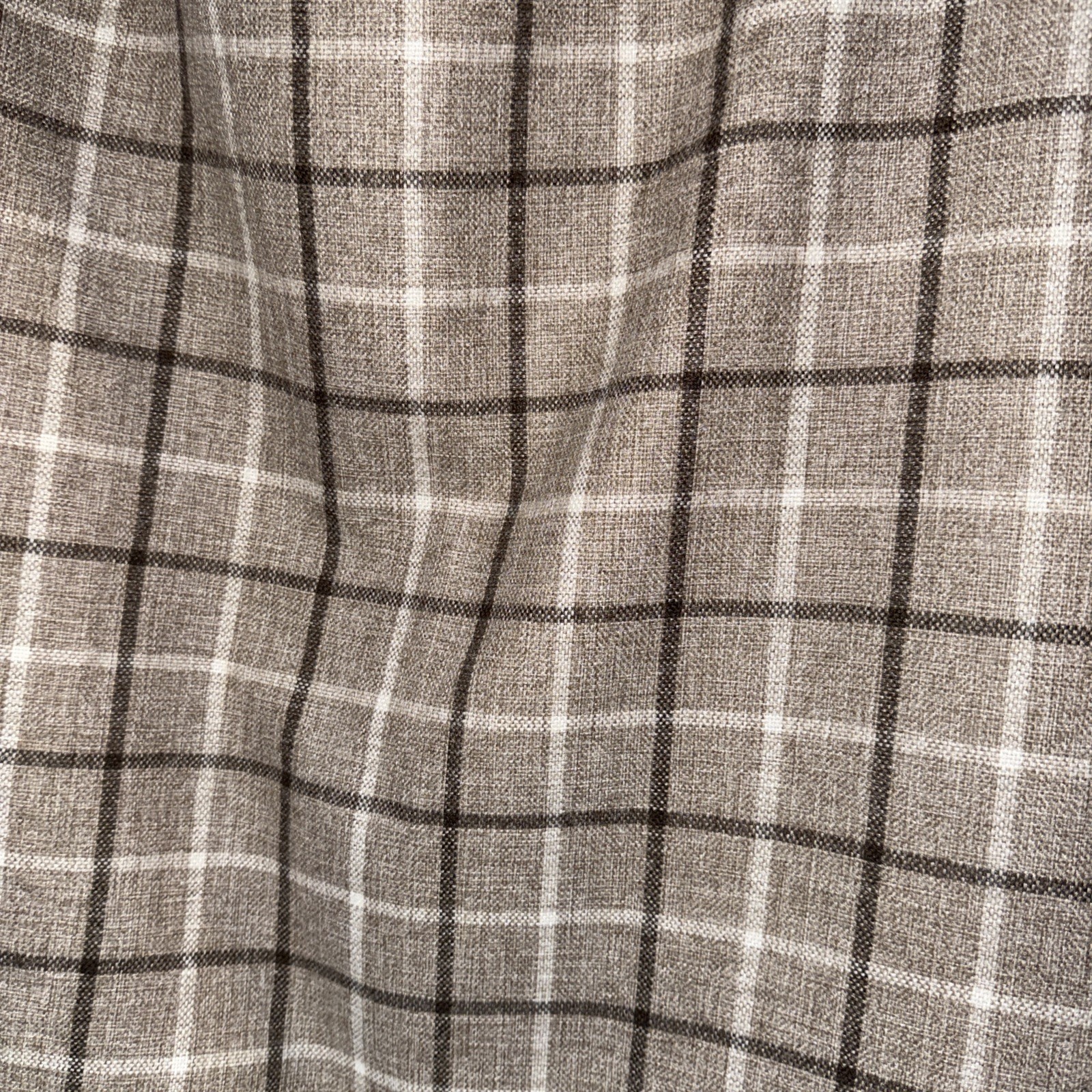 Light Blocking, Thermal Insulating, Heavy, 2 Panels CURTAINS tan And Brown Plaid