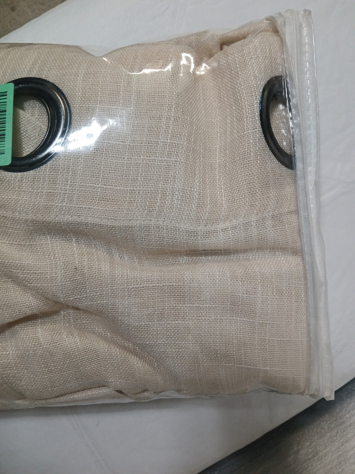 Faux Linen Curtains Abby Beige Two Panels Each Piece 54×72