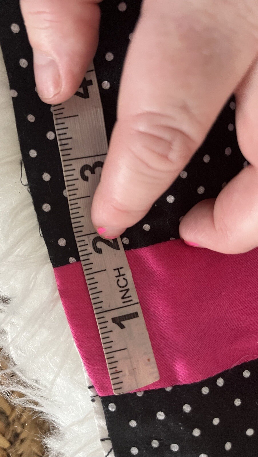 RETRO 38” L Reversible ValanceBlack/White PolkaDot/Fushia Pink & Flip Floral🩷🖤