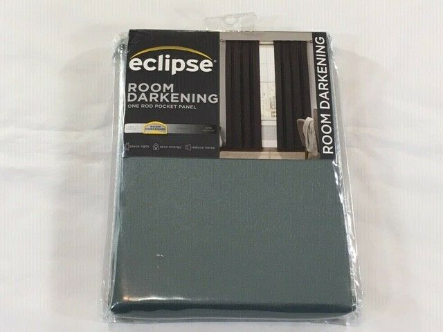 Eclipse Room Darkening Rod Pocket Curtain Panel – Tricia River Blue