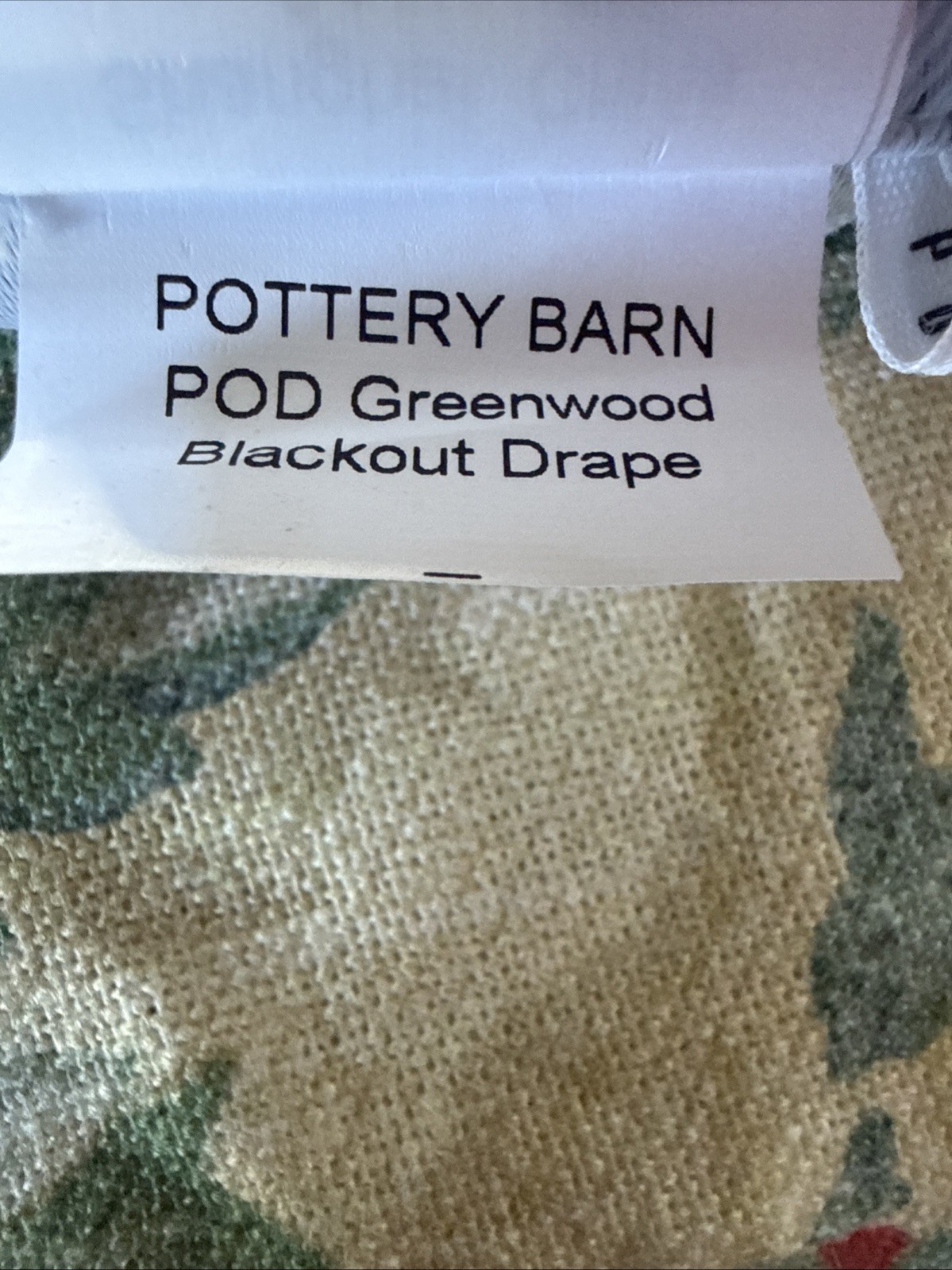 Pottery Barn Greenwood Blackout Curtain- 50”x 108” New!
