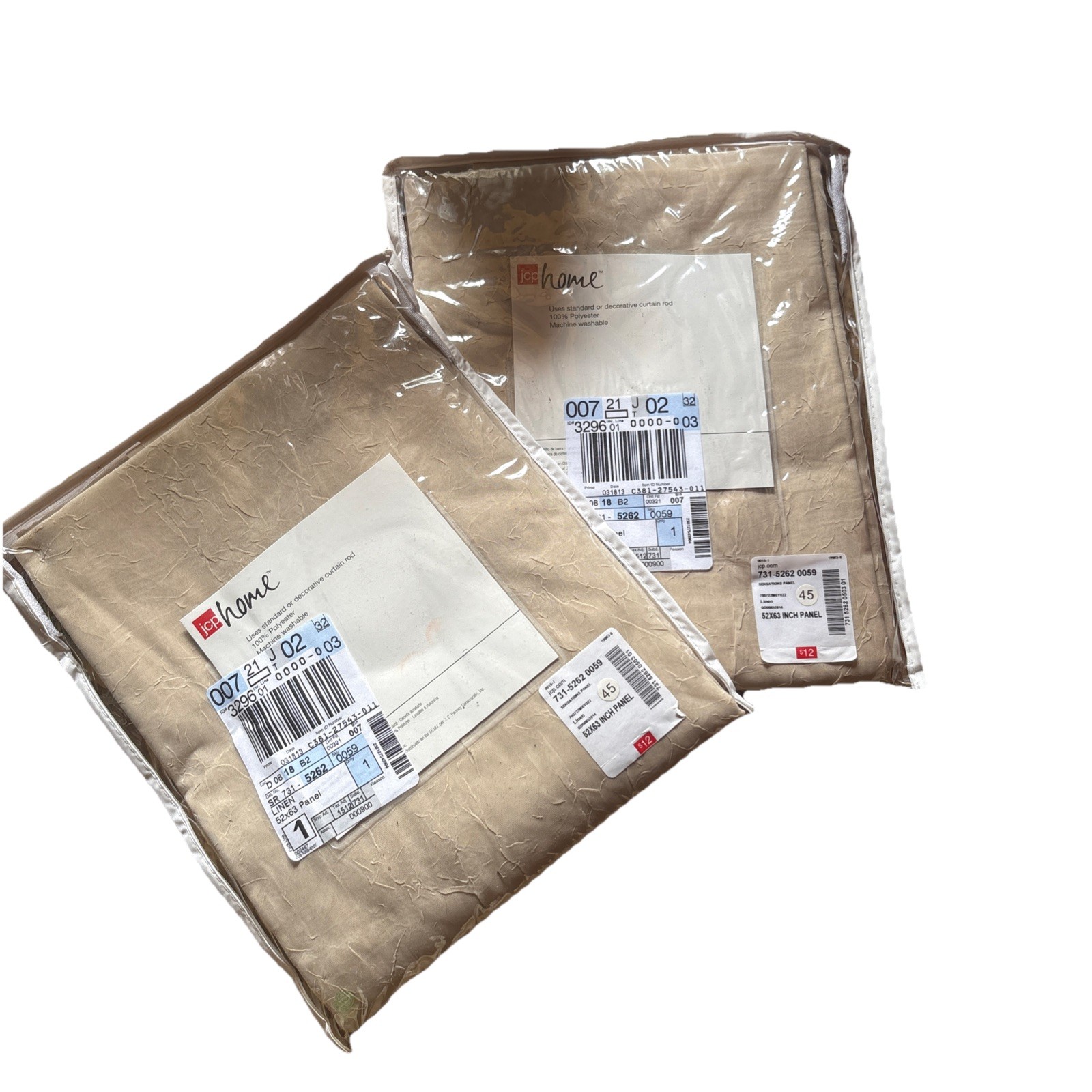 JCP Home Collection Rod-Pocket Panel 63” Set Of 2 Sheer Curtains Color: Linen