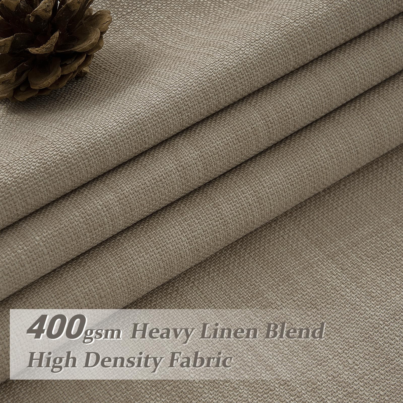 Pinch Pleated Drapes Linen Room Darkening Curtains 96 Inches Long for Bedroom…