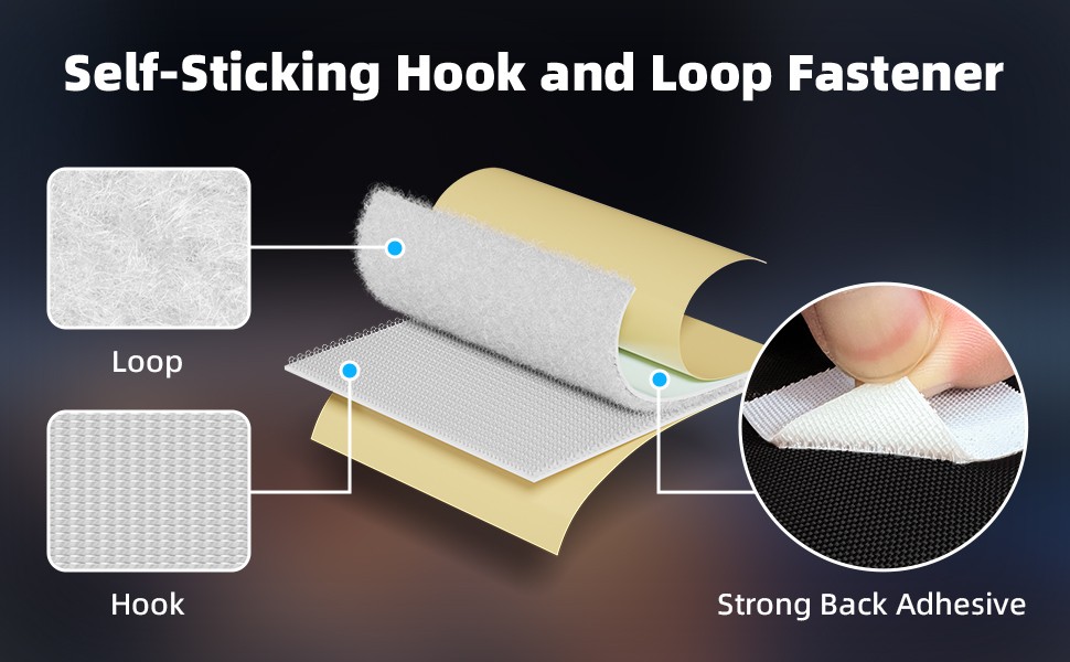 Portable Blackout Curtains 40″×60″ Strong Hook and Loop Tape Strips with