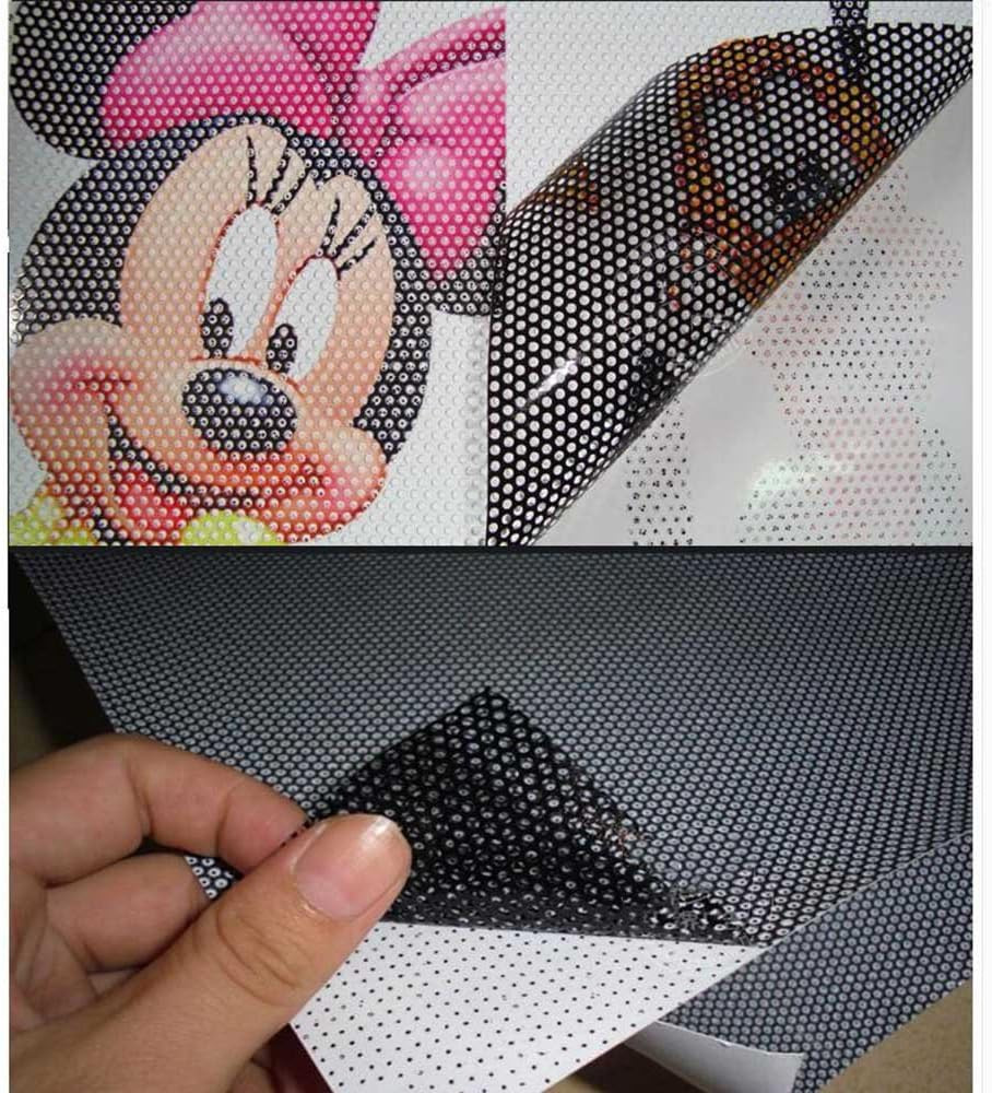 Perforated Mesh Window Film Self Adhesive Black Dotted One Way Film Privacy Stic