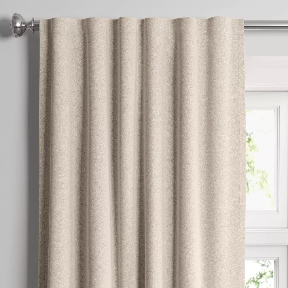 Threshold Aruba Natural Beige Single Blackout Lined Curtain Panel 50″ x 84″ NWOT