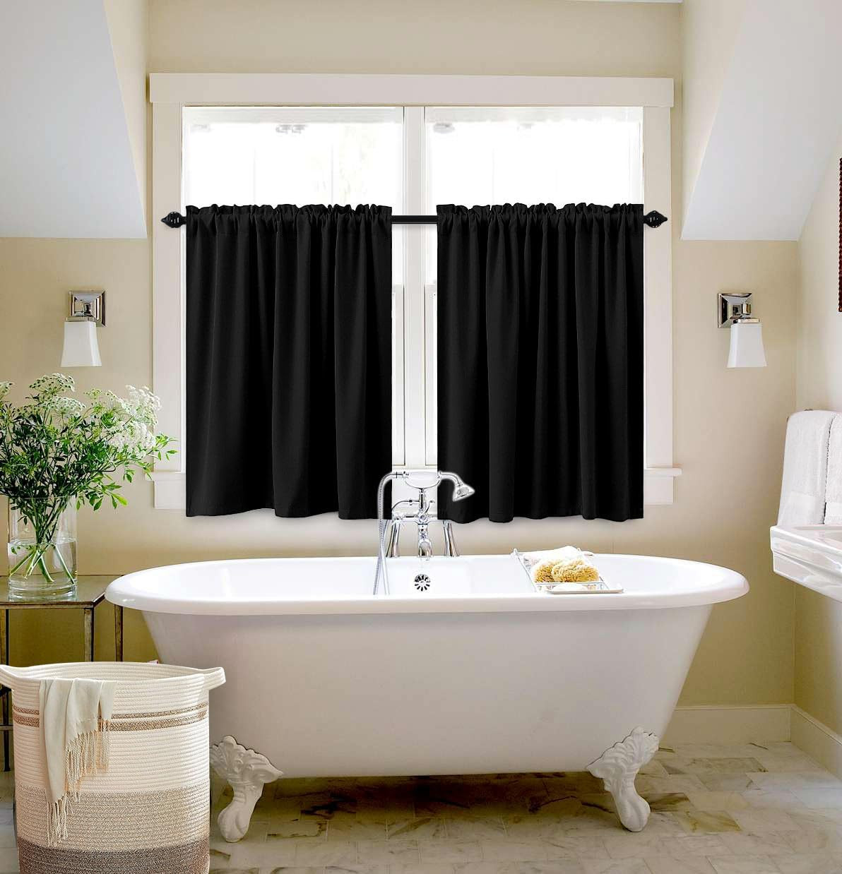 30 Inch Long Curtains for Small Windows Blackout Thermal Insulating Short Windo