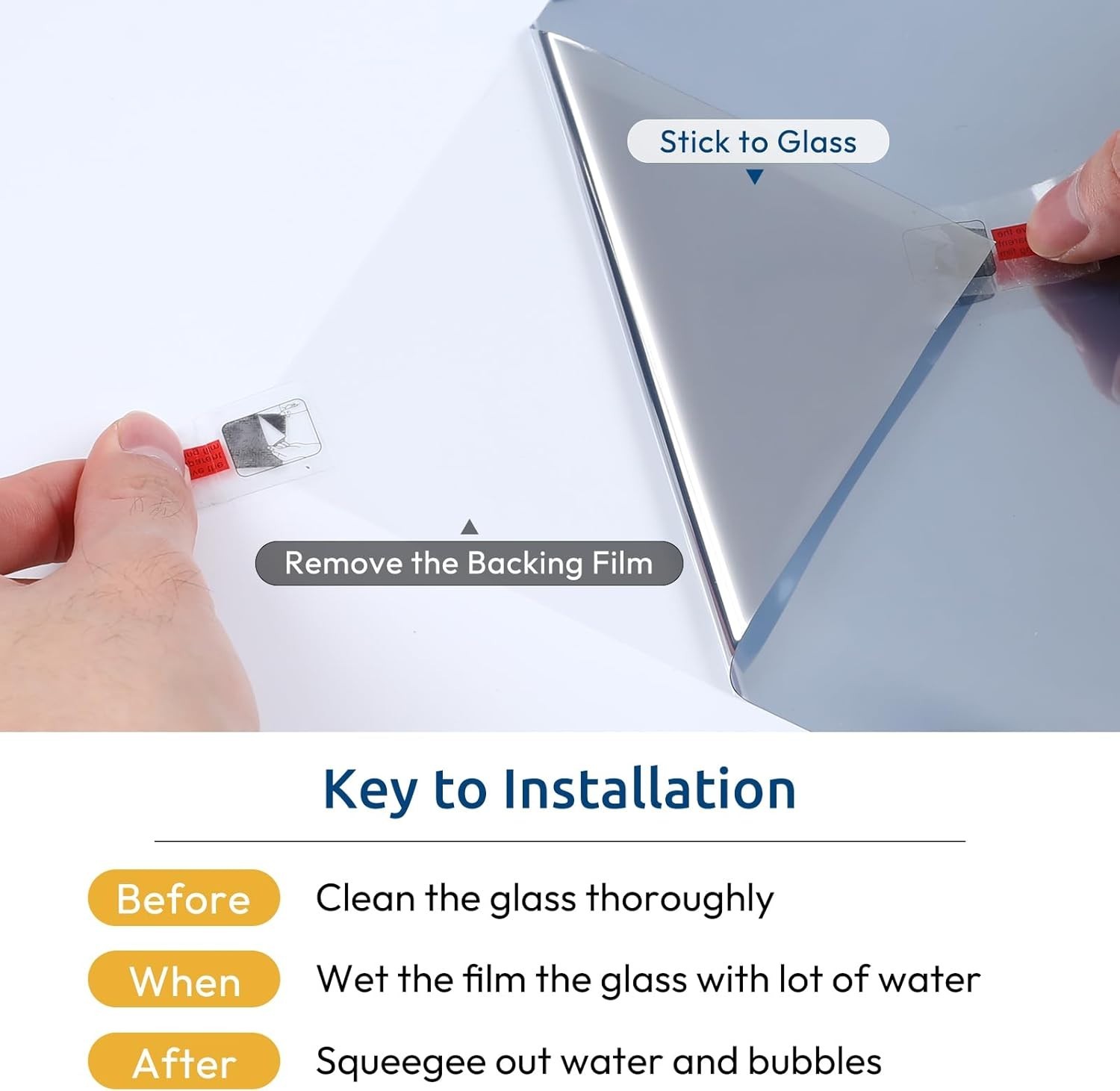 Removable Static Cling Window Privacy Film 17.5 in x 6.5 ft – Easy Installation