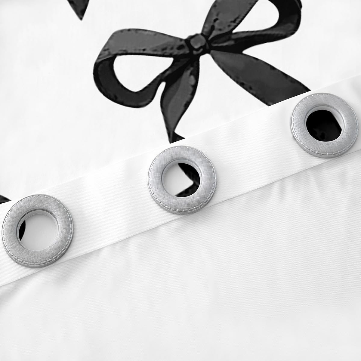 Black Bowknot Window Drapes Bow Knot Curtains for Kids Boys Girls Bow Tie Win…