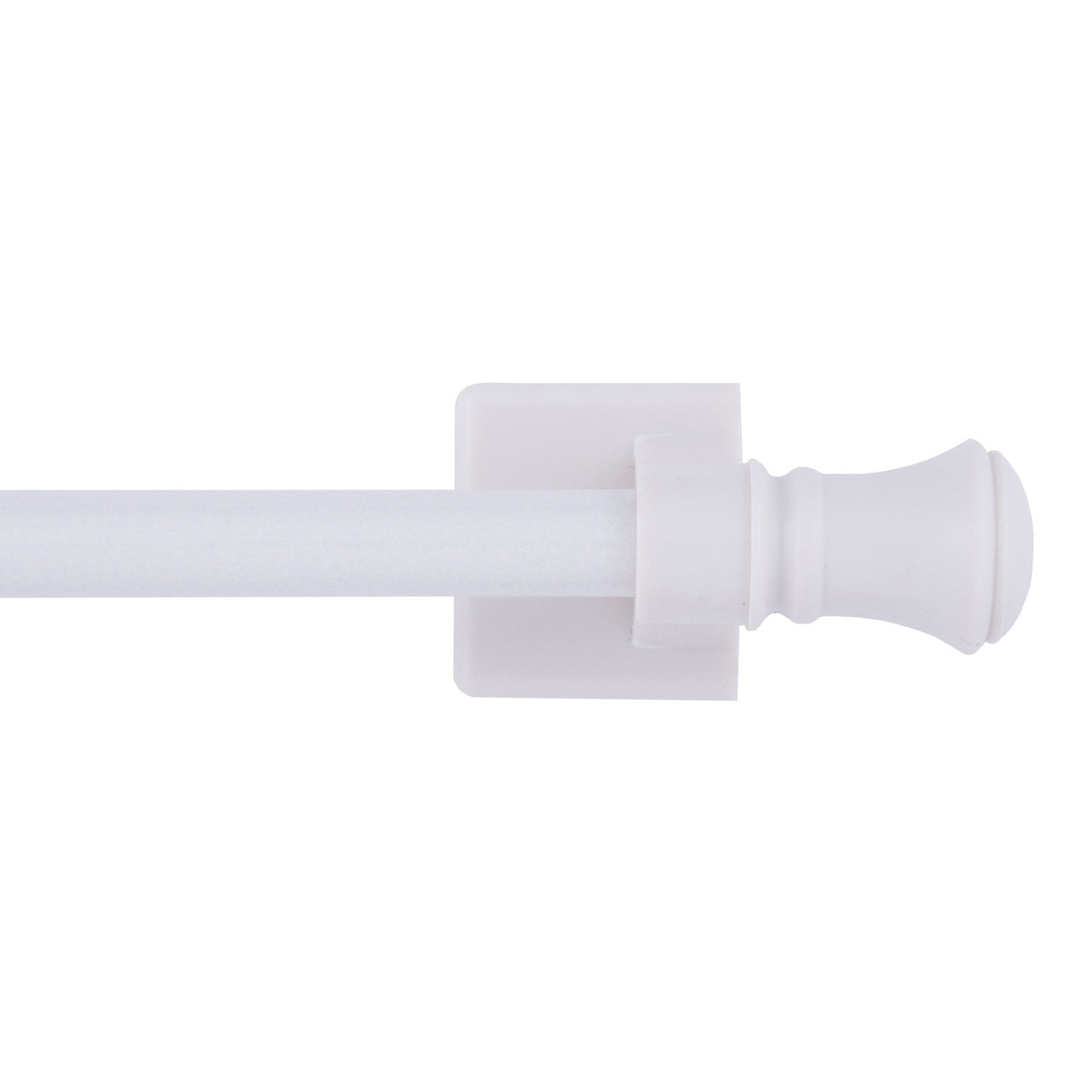 Mainstays 16-28in Cameron Adjustable Drapery Rod, Magnetic Steel Plastic White
