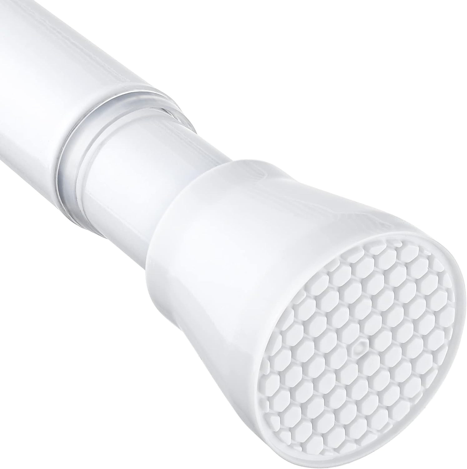 White Tension Curtain Rod for Windows 28 to 48 Inch, Adjustable Expandable Press