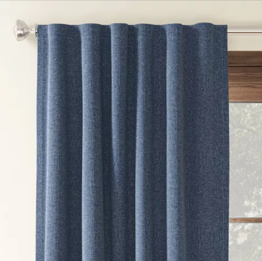 1 Aruba Window Curtain Panel Blue Denim Blackout – 50″x84″ – Threshold