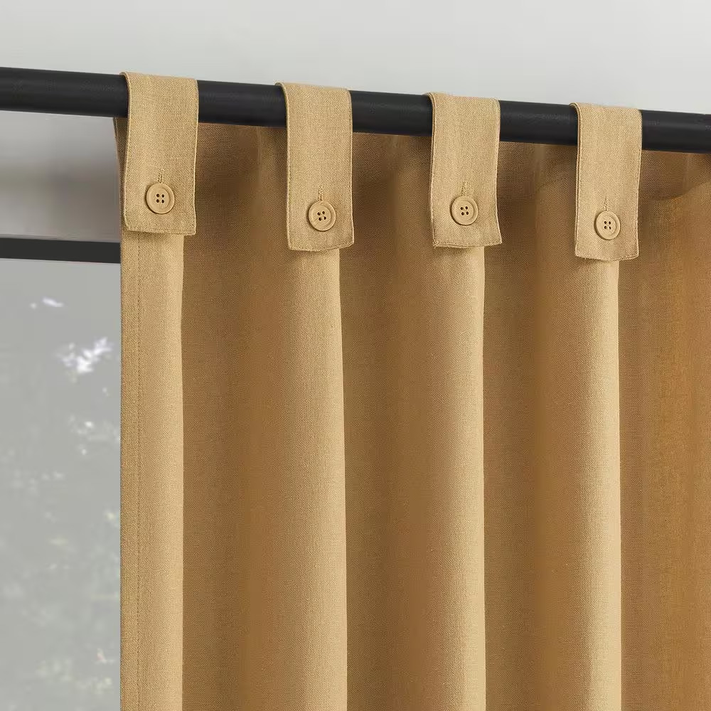 Boulder Button Tab Camel Cotton Blend 40 In. W X 84 In. L Tab Top Light Filterin