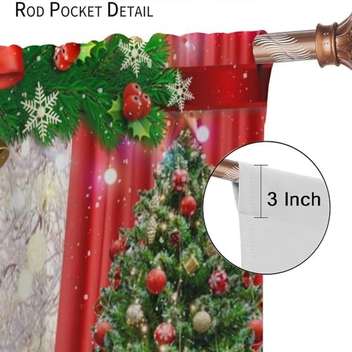 Christmas Window Curtains, Christmas Tree 20″W x 45″L (Pack of 2) Christmas-14