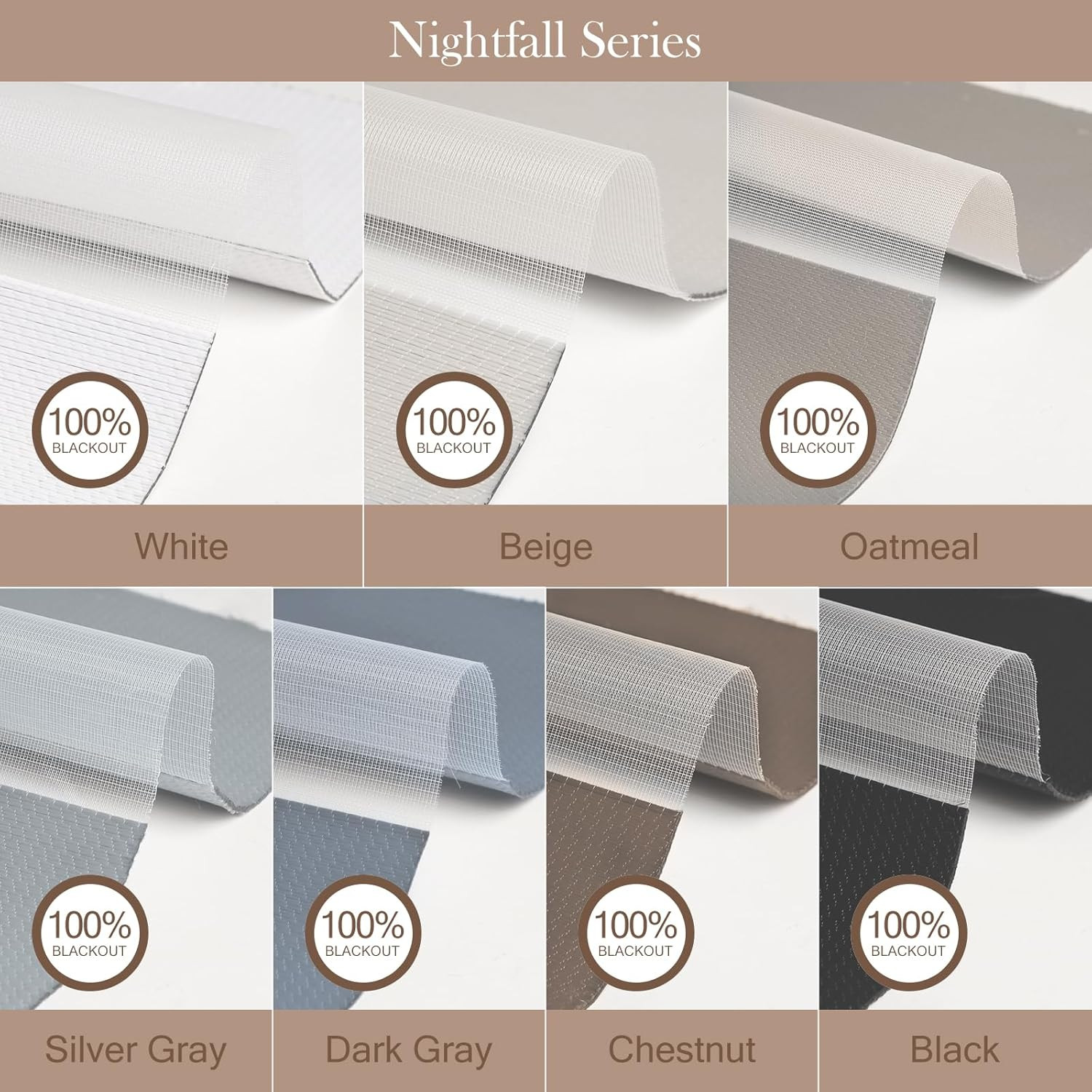 Motorized Zebra Blinds Fabric Sample，60%,85%,90% 99% Blackout Fabric Sample, Lig