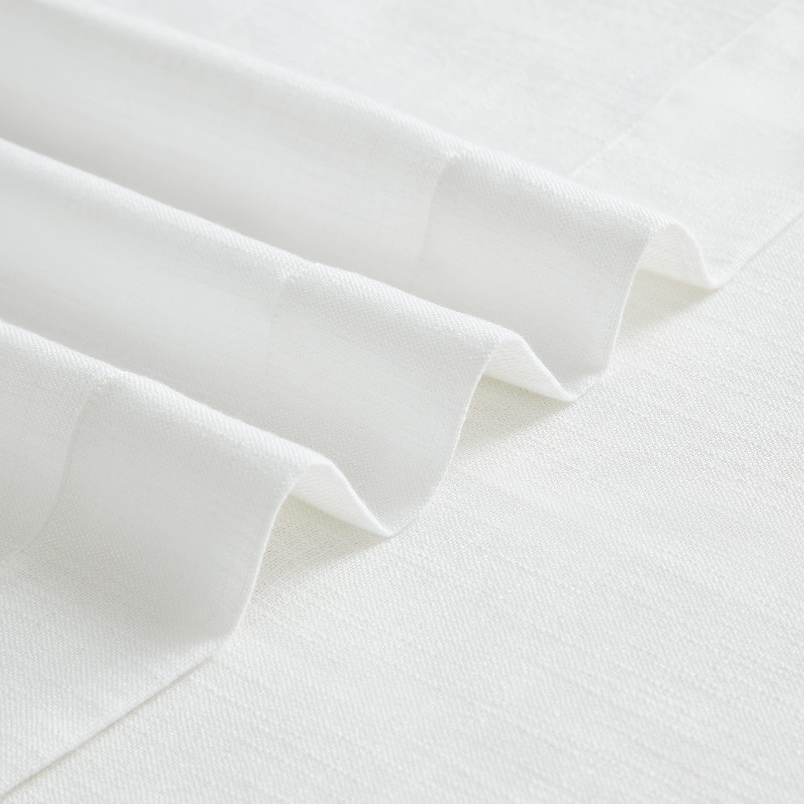 White Pinch Pleated Semi Sheer Curtains Textured Light Filtering Window Curta…