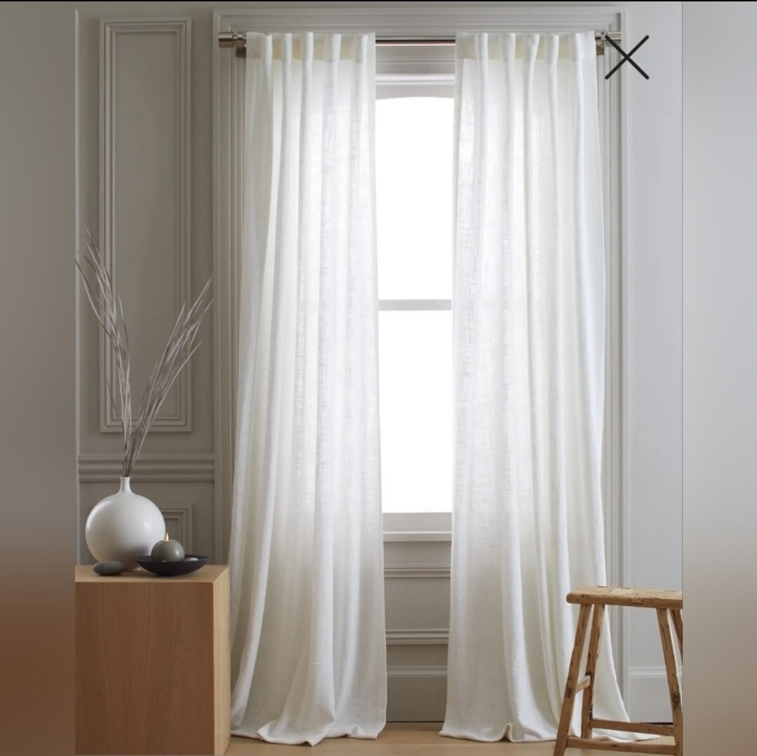 4 Panels! NWOT! Quince Cotton Sheer White Curtains- 48″x108″ (F14)