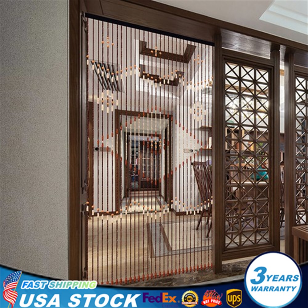 Bead Curtain, String Door Curtains Beaded Wooden Curtain 31 Line For Doorway